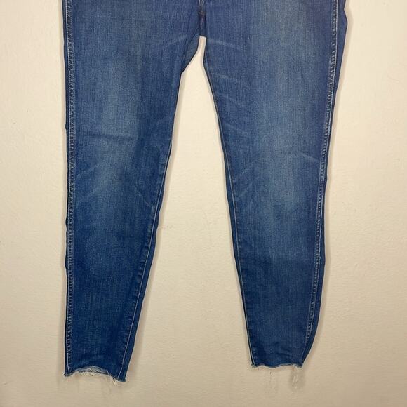 Madewell 9” High Rise Skinny Blue Denim Jeans Pants Women’s Size 31 Raw Hem - Picture 4 of 11